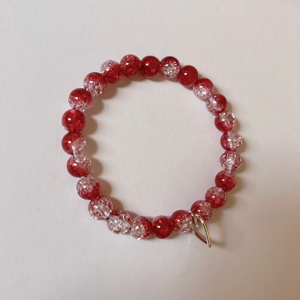 Glass glitter beaded bracelet